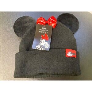 Disney Minnie Mouse Ears Cuff Beanie NEW